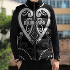 Custom Aotearoa Ngati Raukawa Sleeveless Puffer Jacket Maori Tribal Pattern