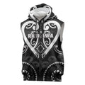 Custom Aotearoa Ngati Raukawa Sleeveless Zip Hoodie Maori Tribal Pattern