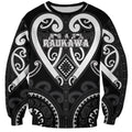 Custom Aotearoa Ngati Raukawa Sweatshirt Maori Tribal Pattern