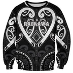 Custom Aotearoa Ngati Raukawa Sweatshirt Maori Tribal Pattern