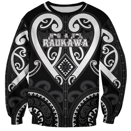 Custom Aotearoa Ngati Raukawa Sweatshirt Maori Tribal Pattern