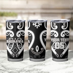 Custom Aotearoa Ngati Raukawa Tumbler Cup Maori Tribal Pattern