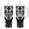 Custom Aotearoa Ngati Raukawa Tumbler With Handle Maori Tribal Pattern