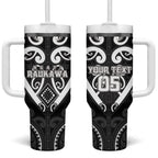 Custom Aotearoa Ngati Raukawa Tumbler With Handle Maori Tribal Pattern