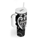 Custom Aotearoa Ngati Raukawa Tumbler With Handle Maori Tribal Pattern