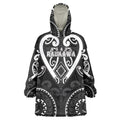 Custom Aotearoa Ngati Raukawa Wearable Blanket Hoodie Maori Tribal Pattern