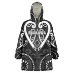 Custom Aotearoa Ngati Raukawa Wearable Blanket Hoodie Maori Tribal Pattern