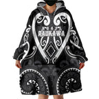 Custom Aotearoa Ngati Raukawa Wearable Blanket Hoodie Maori Tribal Pattern