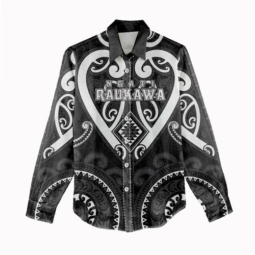 Custom Aotearoa Ngati Raukawa Women Casual Shirt Maori Tribal Pattern