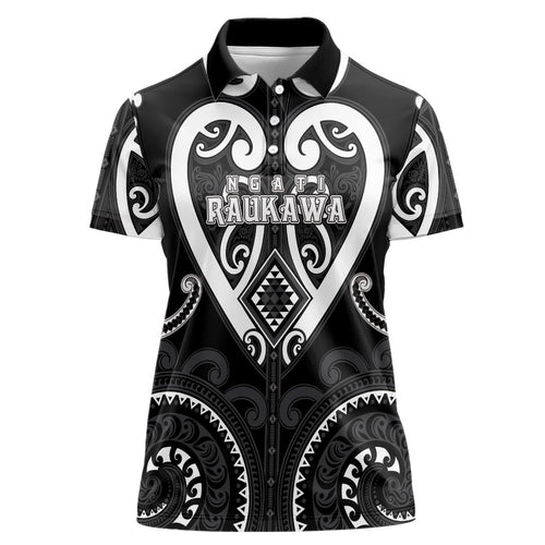 Custom Aotearoa Ngati Raukawa Women Polo Shirt Maori Tribal Pattern