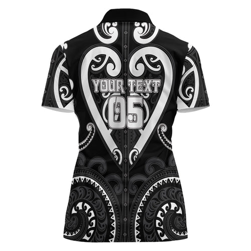 Custom Aotearoa Ngati Raukawa Women Polo Shirt Maori Tribal Pattern