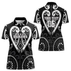 Custom Aotearoa Ngati Raukawa Women Polo Shirt Maori Tribal Pattern