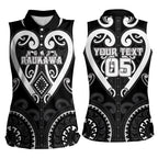 Custom Aotearoa Ngati Raukawa Women Sleeveless Polo Shirt Maori Tribal Pattern