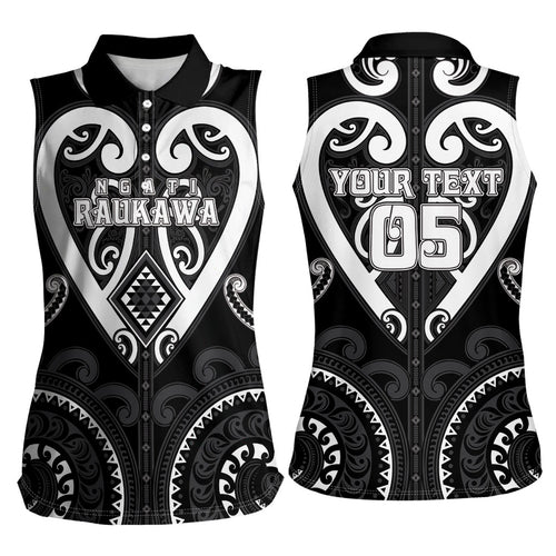 Custom Aotearoa Ngati Raukawa Women Sleeveless Polo Shirt Maori Tribal Pattern