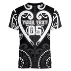 Custom Aotearoa Ngati Raukawa Women V-Neck T-Shirt Maori Tribal Pattern