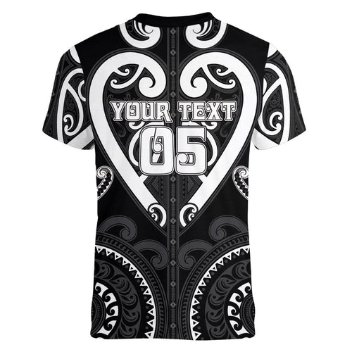Custom Aotearoa Ngati Raukawa Women V-Neck T-Shirt Maori Tribal Pattern