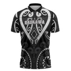 Custom Aotearoa Ngati Raukawa Zipper Polo Shirt Maori Tribal Pattern