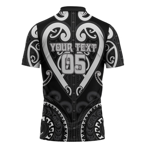 Custom Aotearoa Ngati Raukawa Zipper Polo Shirt Maori Tribal Pattern