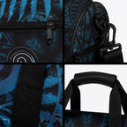 New Zealand Sea Week Duffle Bag Maori Wave Pattern Ocean Blue