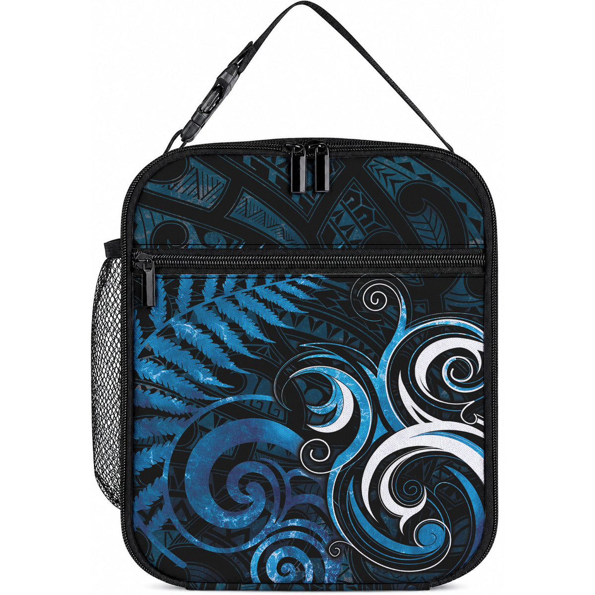 New Zealand Sea Week Lunch Bag Maori Wave Pattern Ocean Blue