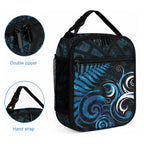 New Zealand Sea Week Lunch Bag Maori Wave Pattern Ocean Blue