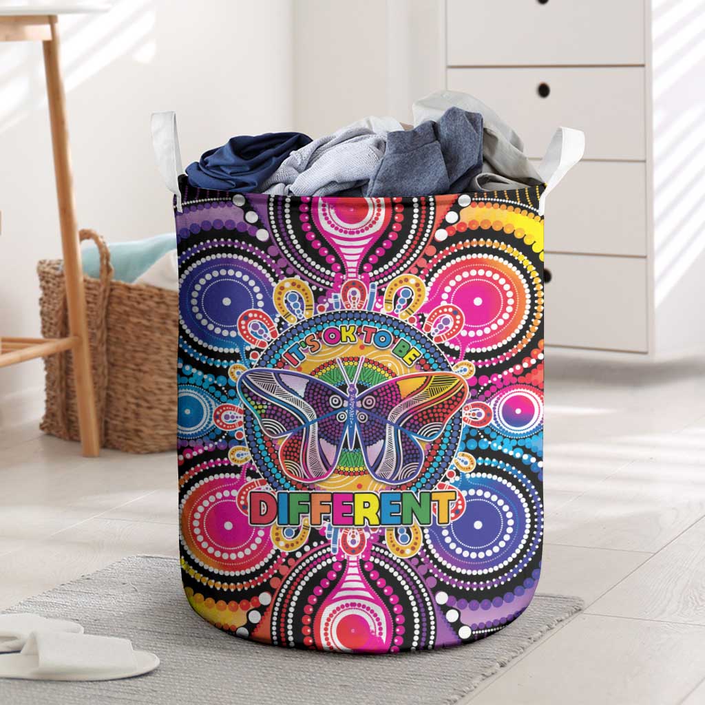 Australia Indigenous Autism Awareness Laundry Basket Its Okay To Be Different