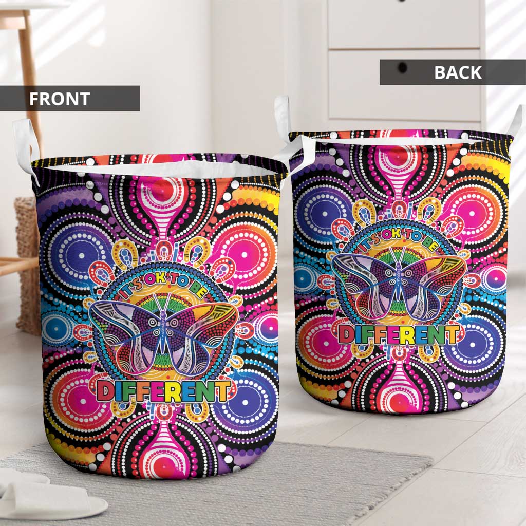 Australia Indigenous Autism Awareness Laundry Basket Its Okay To Be Different