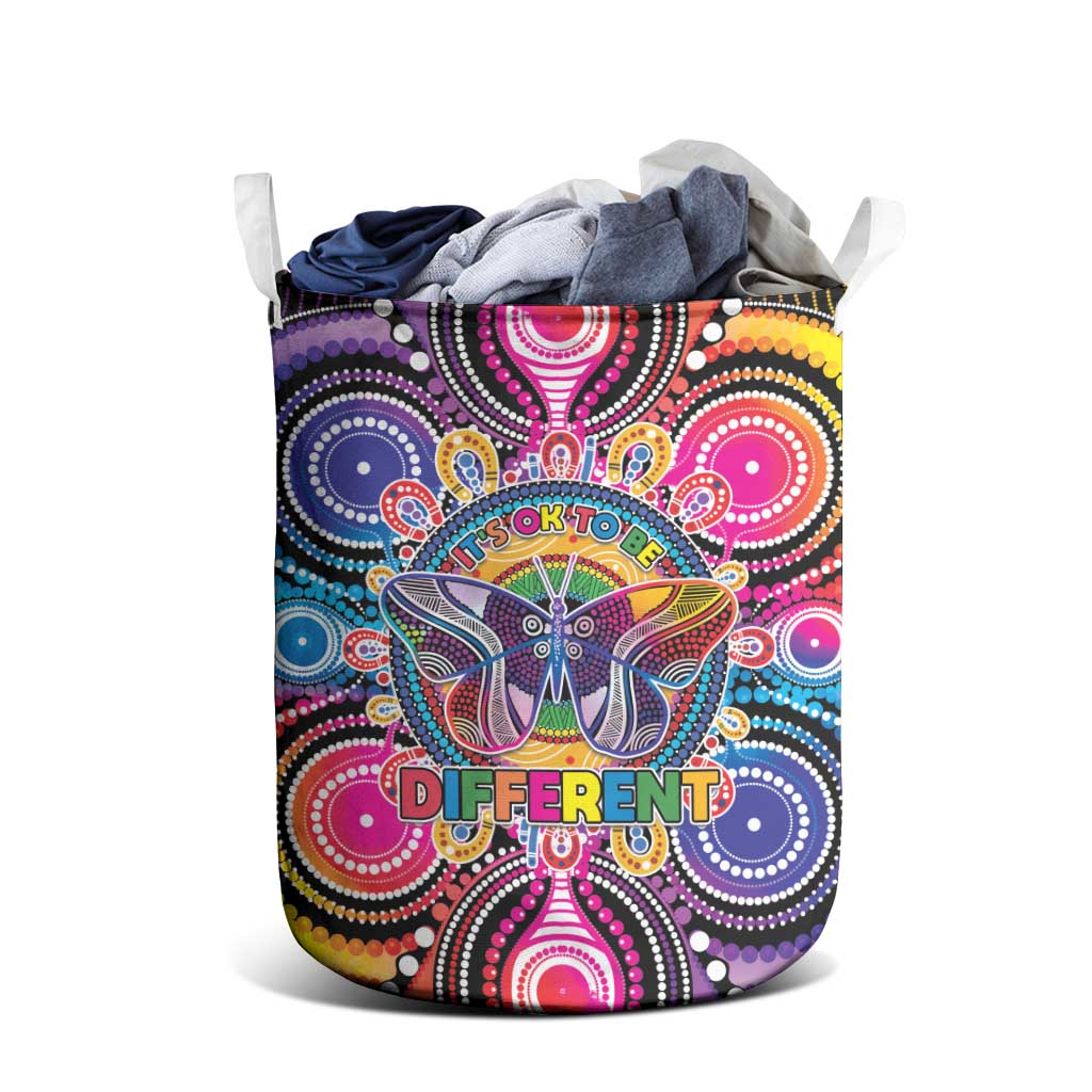 Australia Indigenous Autism Awareness Laundry Basket Its Okay To Be Different