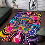 Australia Indigenous Autism Awareness Area Rug Its Okay To Be Different