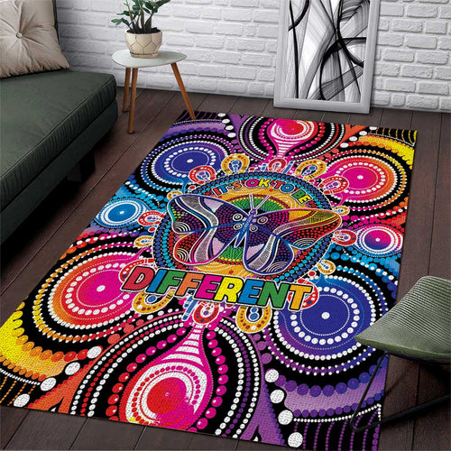 Australia Indigenous Autism Awareness Area Rug Its Okay To Be Different