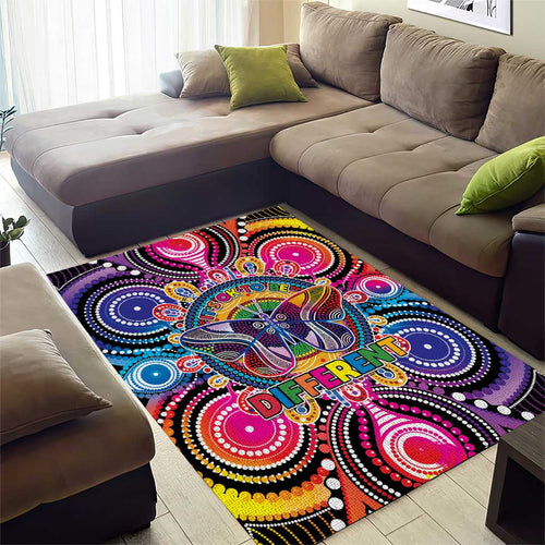 Australia Indigenous Autism Awareness Area Rug Its Okay To Be Different