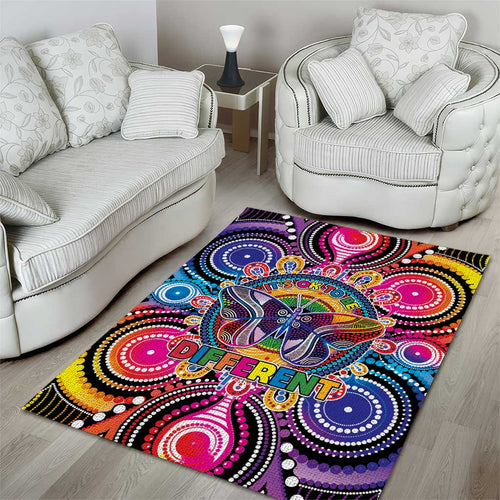 Australia Indigenous Autism Awareness Area Rug Its Okay To Be Different