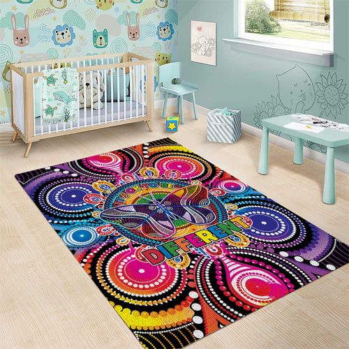 Australia Indigenous Autism Awareness Area Rug Its Okay To Be Different