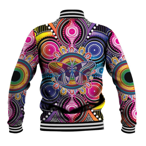 Australia Indigenous Autism Awareness Baseball Jacket Its Okay To Be Different