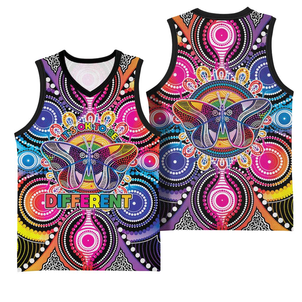 Australia Indigenous Autism Awareness Basketball Jersey Its Okay To Be Different