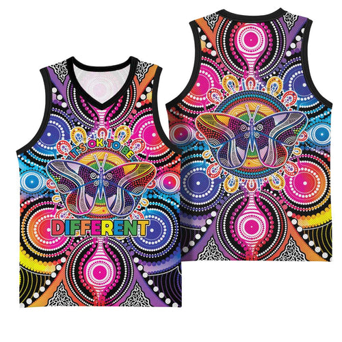 Australia Indigenous Autism Awareness Basketball Jersey Its Okay To Be Different