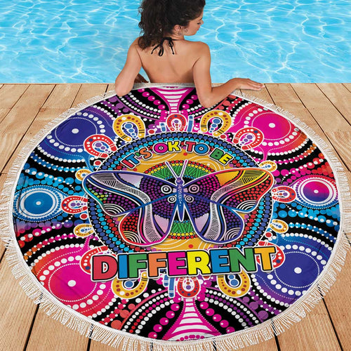 Australia Indigenous Autism Awareness Beach Blanket Its Okay To Be Different