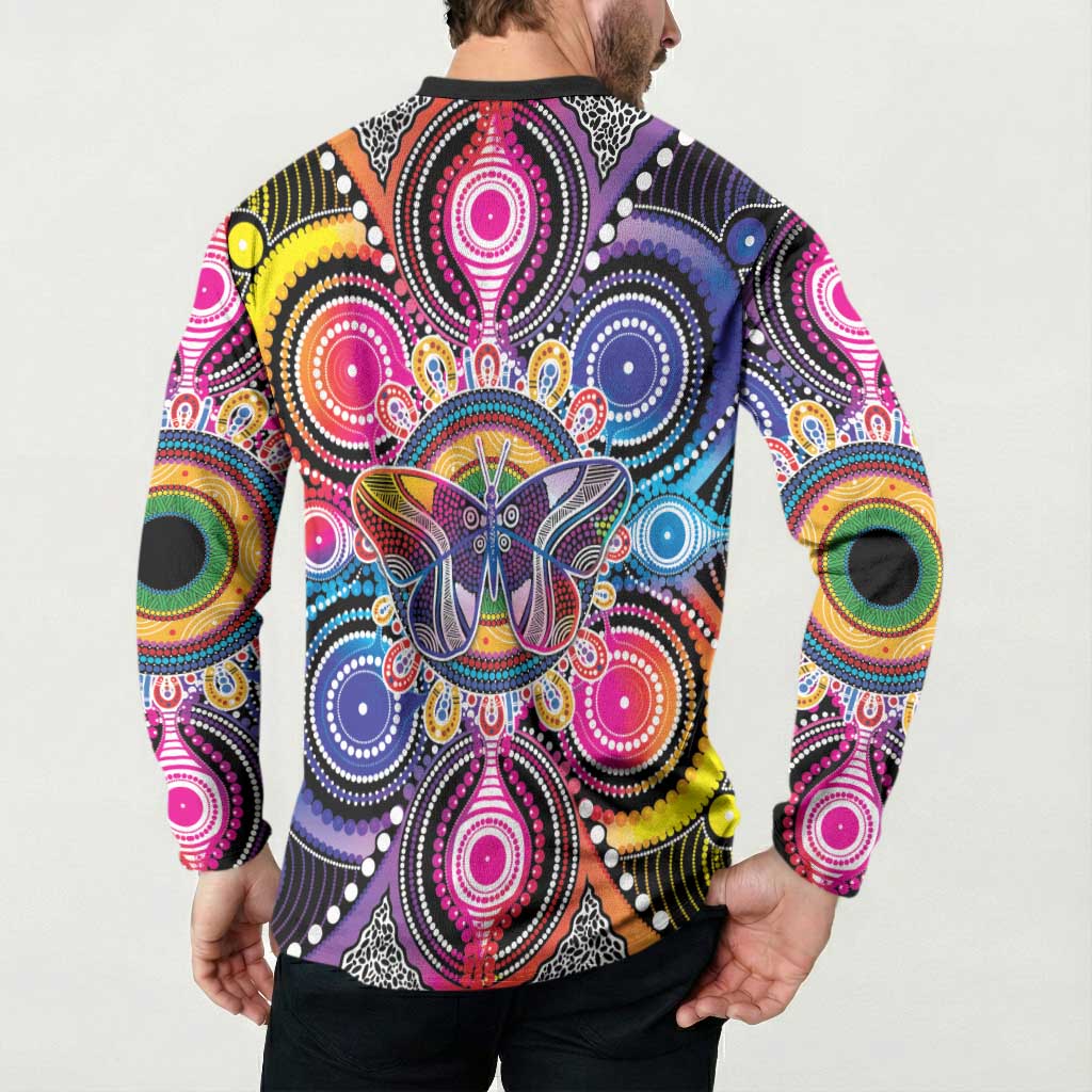 Australia Indigenous Autism Awareness Button Sweatshirt Its Okay To Be Different