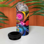 Australia Indigenous Autism Awareness 4 in 1 Can Cooler Tumbler Its Okay To Be Different