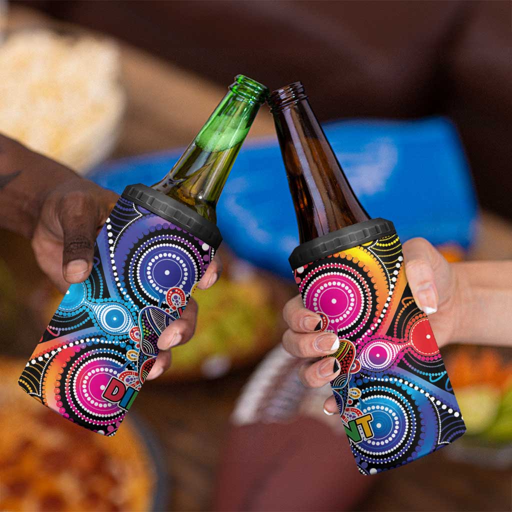Australia Indigenous Autism Awareness 4 in 1 Can Cooler Tumbler Its Okay To Be Different