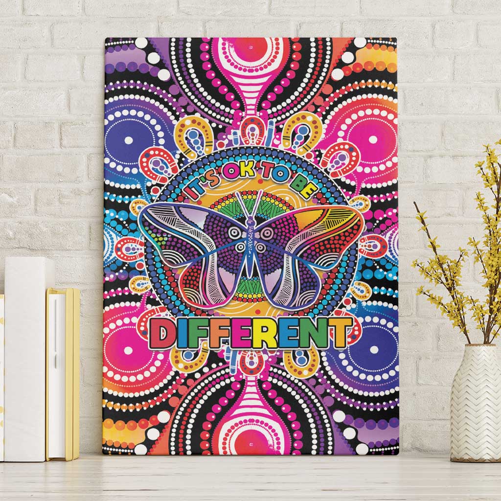 Australia Indigenous Autism Awareness Canvas Wall Art Its Okay To Be Different