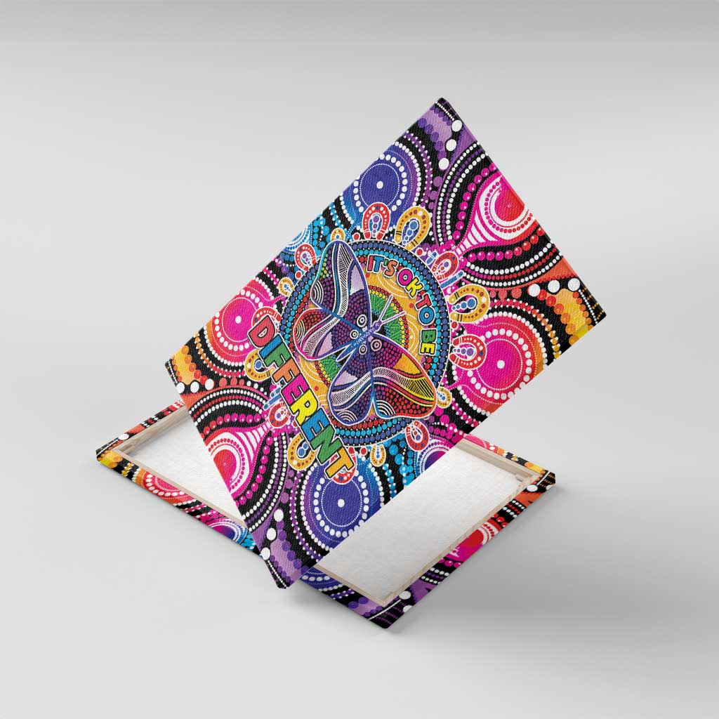 Australia Indigenous Autism Awareness Canvas Wall Art Its Okay To Be Different