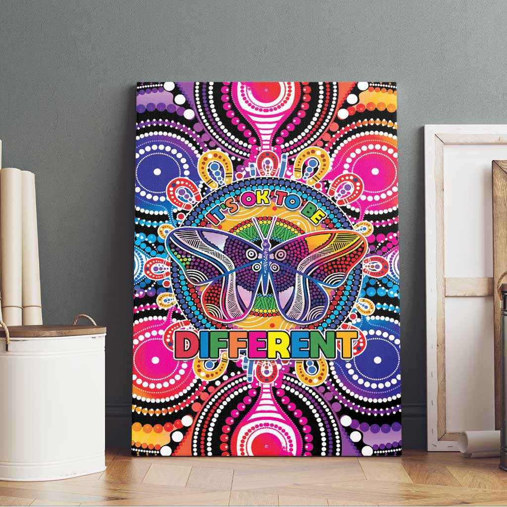 Australia Indigenous Autism Awareness Canvas Wall Art Its Okay To Be Different