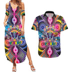 Australia Indigenous Autism Awareness Couples Matching Summer Maxi Dress and Hawaiian Shirt Its Okay To Be Different