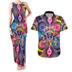 Australia Indigenous Autism Awareness Couples Matching Tank Maxi Dress and Hawaiian Shirt Its Okay To Be Different