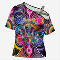 Australia Indigenous Autism Awareness Cross Shoulder Shirt Its Okay To Be Different