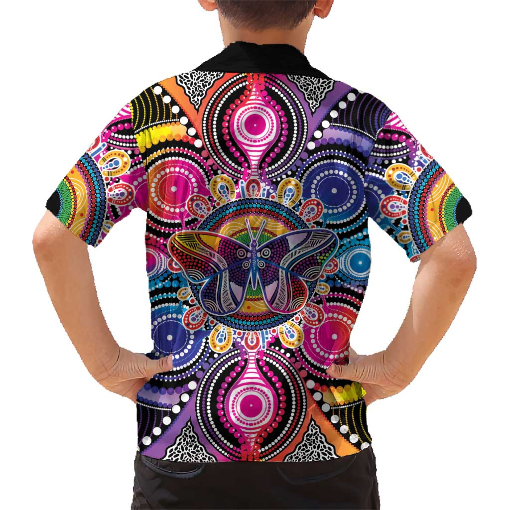 Australia Indigenous Autism Awareness Family Matching Off The Shoulder Long Sleeve Dress and Hawaiian Shirt Its Okay To Be Different