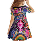 Australia Indigenous Autism Awareness Family Matching Off The Shoulder Long Sleeve Dress and Hawaiian Shirt Its Okay To Be Different