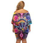 Australia Indigenous Autism Awareness Family Matching Off Shoulder Short Dress and Hawaiian Shirt Its Okay To Be Different