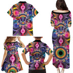 Australia Indigenous Autism Awareness Family Matching Puletasi and Hawaiian Shirt Its Okay To Be Different